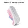 DREAM PAIRS Boys Girls Shoes Kids Slip on Tennis EZ-Ons MightyMovers Running Athletic Barefoot Zero Drop Sports Sneakers(Pink/Blue)