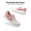 DREAM PAIRS Boys Girls Shoes Kids Slip on Tennis EZ-Ons MightyMovers Running Athletic Barefoot Zero Drop Sports Sneakers(Pink/Rainbow)