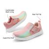 DREAM PAIRS Boys Girls Shoes Kids Slip on Tennis EZ-Ons MightyMovers Running Athletic Barefoot Zero Drop Sports Sneakers(Pink/Rainbow)