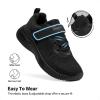 DREAM PAIRS Boys Girls Shoes Kids Tennis EZ-Ons FunRun Breathable Running Athletic Sport Sneakers(Black Monochrome)