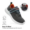 DREAM PAIRS Boys Girls Shoes Kids Tennis EZ-Ons FunRun Breathable Running Athletic Sport Sneakers(Dark/Grey/Orange)