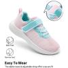 DREAM PAIRS Boys Girls Shoes Kids Tennis EZ-Ons FunRun Breathable Running Athletic Sport Sneakers(Pink/Blue-mesh)