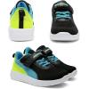DREAM PAIRS Boys Girls Shoes Kids Tennis EZ-Ons MagicZips Athletic Running Walking Barefoot Zero Drop Sneakers(Black/Blue/Neon/Green)