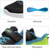 DREAM PAIRS Boys Girls Shoes Kids Tennis EZ-Ons MagicZips Athletic Running Walking Barefoot Zero Drop Sneakers(Black/Blue/Neon/Green)