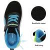 DREAM PAIRS Boys Girls Shoes Kids Tennis EZ-Ons MagicZips Athletic Running Walking Barefoot Zero Drop Sneakers(Black/Blue/Neon/Green)