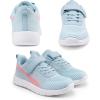 DREAM PAIRS Boys Girls Shoes Kids Tennis EZ-Ons MagicZips Athletic Running Walking Barefoot Zero Drop Sneakers(Light Blue/Pink)