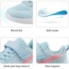 DREAM PAIRS Boys Girls Shoes Kids Tennis EZ-Ons MagicZips Athletic Running Walking Barefoot Zero Drop Sneakers(Light Blue/Pink)