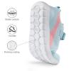 DREAM PAIRS Boys Girls Shoes Kids Tennis EZ-Ons MagicZips Athletic Running Walking Barefoot Zero Drop Sneakers(Light Blue/Pink)