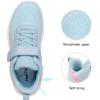 DREAM PAIRS Boys Girls Shoes Kids Tennis EZ-Ons MagicZips Athletic Running Walking Barefoot Zero Drop Sneakers(Light Blue/Pink)