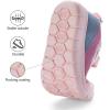 DREAM PAIRS Boys Girls Shoes Kids Tennis EZ-Ons MagicZips Athletic Running Walking Barefoot Zero Drop Sneakers(Pink/Grey/Blue)