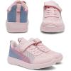 DREAM PAIRS Boys Girls Shoes Kids Tennis EZ-Ons MagicZips Athletic Running Walking Barefoot Zero Drop Sneakers(Pink/Grey/Blue)