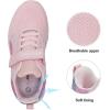 DREAM PAIRS Boys Girls Shoes Kids Tennis EZ-Ons MagicZips Athletic Running Walking Barefoot Zero Drop Sneakers(Pink/Grey/Blue)
