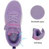 DREAM PAIRS Boys Girls Shoes Kids Tennis EZ-Ons MagicZips Athletic Running Walking Barefoot Zero Drop Sneakers(Purple/Fuchsia)