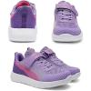 DREAM PAIRS Boys Girls Shoes Kids Tennis EZ-Ons MagicZips Athletic Running Walking Barefoot Zero Drop Sneakers(Purple/Fuchsia)