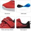 DREAM PAIRS Boys Girls Shoes Kids Tennis EZ-Ons MagicZips Athletic Running Walking Barefoot Zero Drop Sneakers(Red/Black)