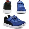 DREAM PAIRS Boys Girls Shoes Kids Tennis EZ-Ons MagicZips Athletic Running Walking Barefoot Zero Drop Sneakers(Royal/Blue/Navy/Black)