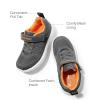 DREAM PAIRS Boys Girls Shoes Kids Tennis Footwear EZ-Ons GoGetters Running Athletic School Sneakers for Little/Big Kid(Grey/Orange)