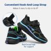 DREAM PAIRS Boys Girls Sneakers Kids Tennis Running Shoes EZ-ONs EZ-Plays Athletic Sport Gym Lightweight Breathable Shoes(Black/Blue)