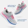 DREAM PAIRS Boys Girls Sneakers Kids Tennis Running Shoes EZ-ONs EZ-Plays Athletic Sport Gym Lightweight Breathable Shoes(Light Grey/Pink)