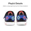 DREAM PAIRS Toddler Boys Sneakers Little Kids Shoes Playful Fun Cartoon Causal Walking Non-Slip Hook and Loop(Black)