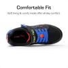 DREAM PAIRS Toddler Boys Sneakers Little Kids Shoes Playful Fun Cartoon Causal Walking Non-Slip Hook and Loop(Black)