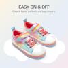 DREAM PAIRS Toddler Girls Shoes Rainbow Sneakers Casual School Walking Hook and Loop Footwear for Toddler/Little Kids(Rainbow/Blue)