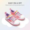 DREAM PAIRS Toddler Girls Shoes Rainbow Sneakers Casual School Walking Hook and Loop Footwear for Toddler/Little Kids(Rainbow/Pink)