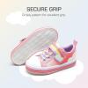 DREAM PAIRS Toddler Girls Shoes Rainbow Sneakers Casual School Walking Hook and Loop Footwear for Toddler/Little Kids(Rainbow/Pink)