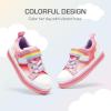 DREAM PAIRS Toddler Girls Shoes Rainbow Sneakers Casual School Walking Hook and Loop Footwear for Toddler/Little Kids(Rainbow/Pink)