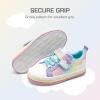 DREAM PAIRS Toddler Girls Shoes Rainbow Sneakers Casual School Walking Hook and Loop Footwear for Toddler/Little Kids(Rainbow/Purple)