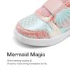 DREAM PAIRS Toddler Girls Sneakers Sparkly Shiny Lightweight Comfortable Hook and Loop Casual Walking Little Kids Shoes(Pink/Rainbow)