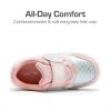 DREAM PAIRS Toddler Girls Sneakers Sparkly Shiny Lightweight Comfortable Hook and Loop Casual Walking Little Kids Shoes(Pink/Rainbow)