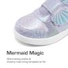 DREAM PAIRS Toddler Girls Sneakers Sparkly Shiny Lightweight Comfortable Hook and Loop Casual Walking Little Kids Shoes(Purple/Rainbow)