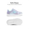 DREAM PAIRS Toddler Girls Sneakers Sparkly Shiny Lightweight Comfortable Hook and Loop Casual Walking Little Kids Shoes(Purple/Rainbow)