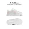 DREAM PAIRS Toddler Girls Sneakers Sparkly Shiny Lightweight Comfortable Hook and Loop Casual Walking Little Kids Shoes(White/Rainbow)