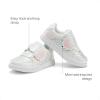 DREAM PAIRS Toddler Girls Sneakers Sparkly Shiny Lightweight Comfortable Hook and Loop Casual Walking Little Kids Shoes(White/Rainbow)
