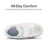 DREAM PAIRS Toddler Girls Sneakers Sparkly Shiny Lightweight Comfortable Hook and Loop Casual Walking Little Kids Shoes(White/Rainbow)
