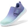 DREAM PAIRS Boys Girls Shoes Kids Slip on Tennis EZ-Ons MightyMovers Running Athletic Barefoot Zero Drop Sports Sneakers(Light Green/Blue)