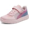 DREAM PAIRS Boys Girls Shoes Kids Tennis EZ-Ons MagicZips Athletic Running Walking Barefoot Zero Drop Sneakers(Pink/Grey/Blue)