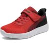 DREAM PAIRS Boys Girls Shoes Kids Tennis EZ-Ons MagicZips Athletic Running Walking Barefoot Zero Drop Sneakers(Red/Black)