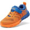DREAM PAIRS Boys Girls Shoes Kids Tennis Footwear EZ-Ons GoGetters Running Athletic School Sneakers for Little/Big Kid(Orange/Blue)