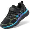 DREAM PAIRS Boys Girls Sneakers Kids Tennis Running Shoes EZ-ONs EZ-Plays Athletic Sport Gym Lightweight Breathable Shoes(Black/Blue)