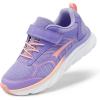 DREAM PAIRS Boys Girls Sneakers Kids Tennis Running Shoes EZ-ONs EZ-Plays Athletic Sport Gym Lightweight Breathable Shoes(Purple/Pink)