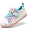DREAM PAIRS Toddler Girls Shoes Rainbow Sneakers Casual School Walking Hook and Loop Footwear for Toddler/Little Kids(Rainbow/Purple)