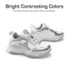 DREAM PAIRS Girls Sneakers Lace up Lightweight Sparkle StarGlow Breathable Jelly Sole Kids Walking Shoes Casual Sports(Silver/White)