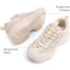 DREAM PAIRS Kids Girls Sneakers Jelly Sole Lace up Shoes Lightweight Walking Shoes for Girls Boys(Beige)
