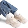DREAM PAIRS Kids Girls Sneakers Jelly Sole Lace up Shoes Lightweight Walking Shoes for Girls Boys(Beige)