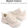 DREAM PAIRS Kids Girls Sneakers Jelly Sole Lace up Shoes Lightweight Walking Shoes for Girls Boys(Beige)