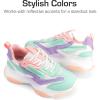 DREAM PAIRS Kids Girls Sneakers Jelly Sole Lace up Shoes Lightweight Walking Shoes for Girls Boys(Multi)