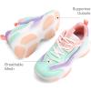 DREAM PAIRS Kids Girls Sneakers Jelly Sole Lace up Shoes Lightweight Walking Shoes for Girls Boys(Multi)